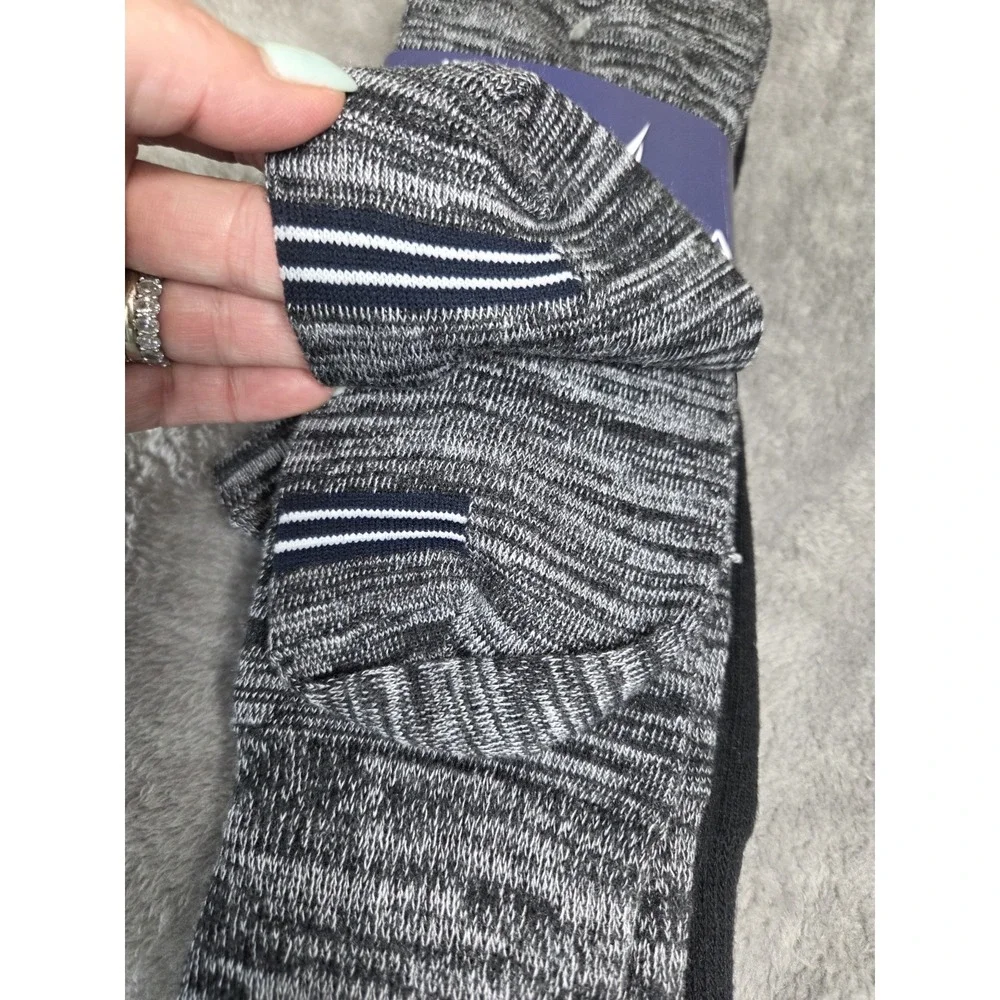 Nautica Socks Men's‎ Large 6-12.5 Black Gray 4 Pairs Arch Support Light Cushion